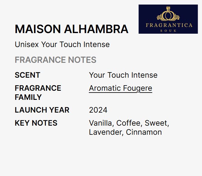 Maison Al Hambra Your Touch Intense | Eau de Parfum